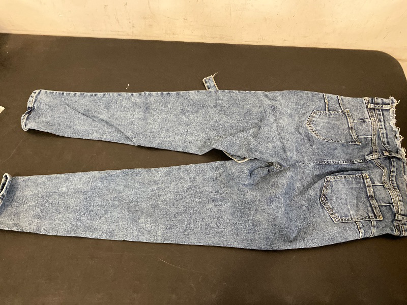 Photo 1 of L Acid Wash Grey Belted Cargo Straight Leg Jeans