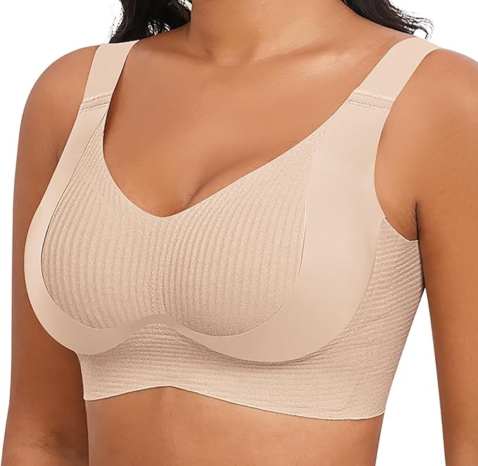 Photo 1 of L 4 Pack Women's Seamless Wireless Supportive Bras Push Up Comfort Soft No Underwire Full Coverage T-Shirt Bra Plus Size
