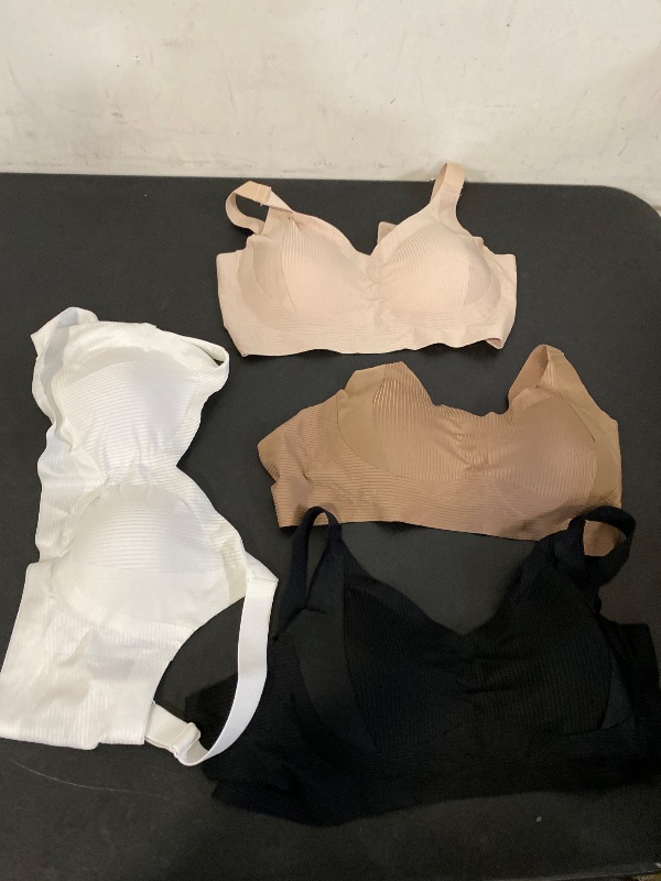 Photo 1 of L 4 Pack Women's Seamless Wireless Supportive Bras Push Up Comfort Soft No Underwire Full Coverage T-Shirt Bra Plus Size
