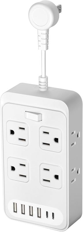 Photo 1 of 4 1/2' Power Strip-8 AC & 6 USB Ports(2 USB C), Multi Plug Outlet Extender, Non-Surge Protection for Cruise Travel Home Office Dorm Hotel | Stock image not same size as product