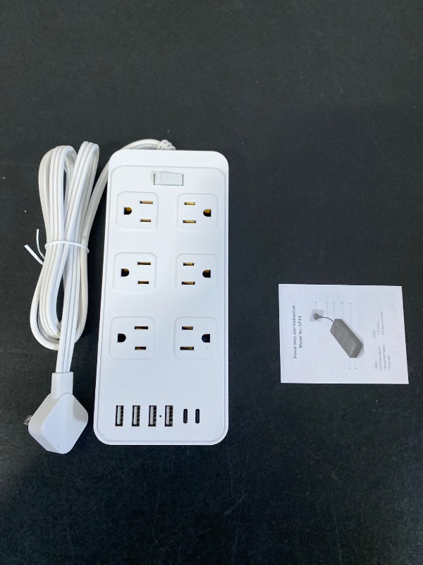 Photo 1 of 4 1/2' Power Strip-8 AC & 6 USB Ports(2 USB C), Multi Plug Outlet Extender, Non-Surge Protection for Cruise Travel Home Office Dorm Hotel | Stock image not same size as product