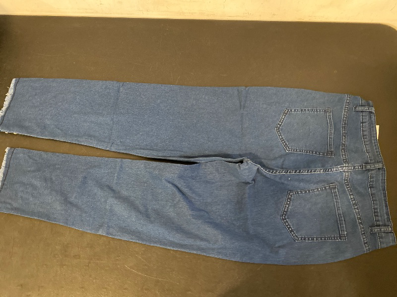 Photo 1 of L Women's Stretch Skinny Jeans - Mid-Rise Slim Fit Stretchy Denim Pants with Raw Hem, Light Blue Non-See-Through Jeans for Everyday & Formal Outfits - All-Season Stretch Jeans for Women, Versatile Clothing, Rhinestone Embellishments, Casual Wear, Stylish 