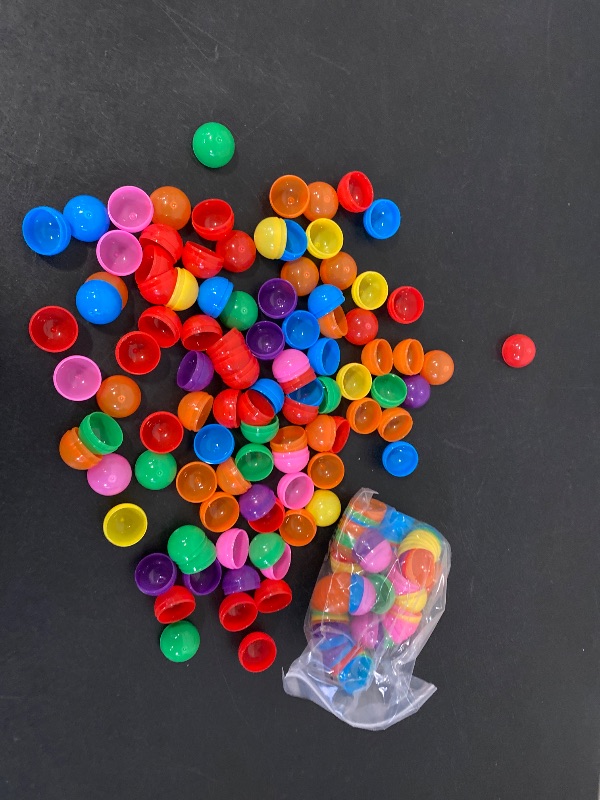 Photo 1 of 100 Pieces Colorful Small Round Capsules 1.1 Inch Vending Machine Capsule Empty Plastic Gumball Machines Containers for Party Favor Prize