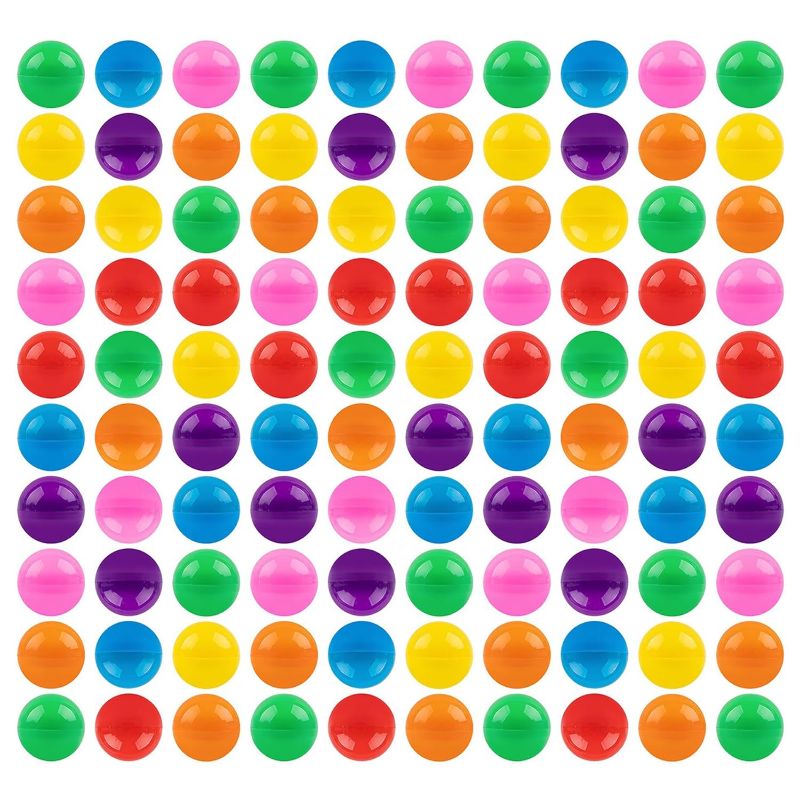 Photo 1 of 100 Pieces Colorful Small Round Capsules 1.1 Inch Vending Machine Capsule Empty Plastic Gumball Machines Containers for Party Favor Prize