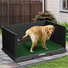Photo 1 of Dog  Pad With Tray & Drawer, Indoor Dog Potty Training System, 2 Reusable Turf Pads, 3 High Walls for Splash Protection, Easy-Clean Urine Collection Drawer for Small/Medium Dogs
