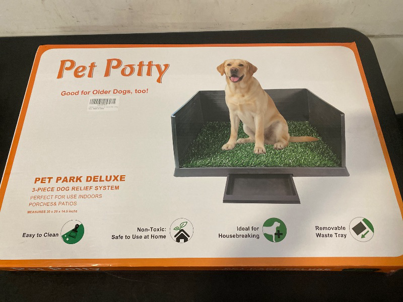 Photo 1 of Dog  Pad With Tray & Drawer, Indoor Dog Potty Training System, 2 Reusable Turf Pads, 3 High Walls for Splash Protection, Easy-Clean Urine Collection Drawer for Small/Medium Dogs