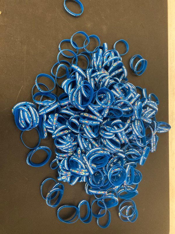 Photo 1 of 500 Pack Autism Bracelet Inspirational Autism Awareness Wristbands Colorful Silicone Motivational Wristbands for Kids Adult Man Woman Gifts