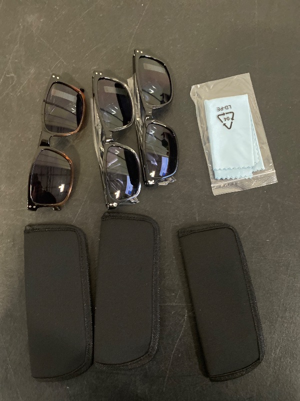 Photo 1 of 3 Pack Progressive Multifocus Reading Sunglasses for Women Men UV Protection Multifocal Trifocal Sun Reading Glasses