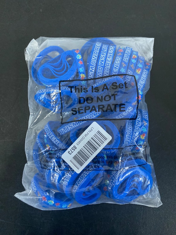 Photo 1 of 200 Pack Autism Bracelet Inspirational Autism Awareness Wristbands Colorful Silicone Motivational Wristbands for Kids Adult Man Woman Gifts