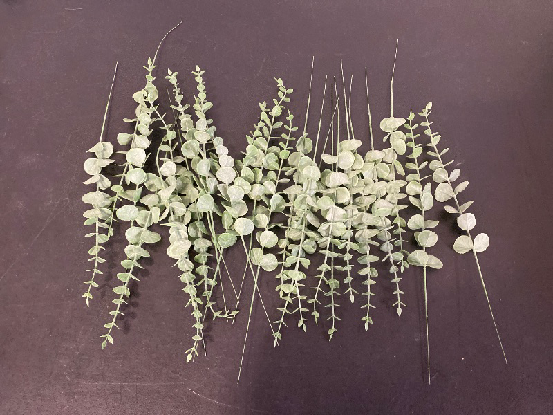 Photo 1 of Artificial Eucalyptus Leaves, Eucalyptus Stem Plastic Artificial Plants 24 Bunches (Green)