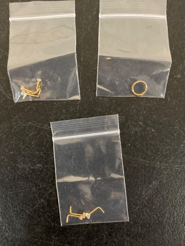 Photo 1 of 7PCS Titanium Nose Rings Stud, Gold Nose Ring for Women Men Hypoallergenic Nostril Hoops L Shape Nose Studs Corkscrew CZ Nose Piercing Jewelry Silver 18G & 20G Nose Ring Studs 2/2.5/3mm