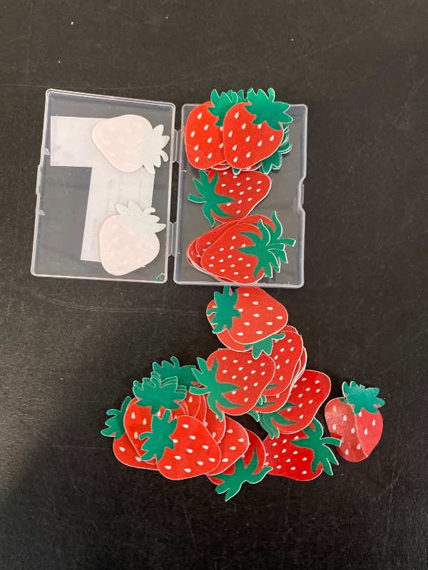 Photo 1 of 60 PCS Edible Strawberry Cupcake Toppers Wafer Paper Sweet Berry Cupcake Picks Edible Strawberry Cupcake Decorations for Baby Shower Wedding Birthday Party Cake Food Decorations Supplies