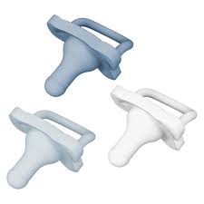 Photo 1 of Dr. Brown's HappyPaci 100% Silicone Baby Pacifier, Contoured One-Piece Design, Blue/Light Blue/White, 0-6m, BPA-Free, 3-Pack