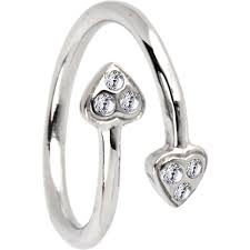 Photo 1 of .75 in. Sterling Silver Heart Toe Ring