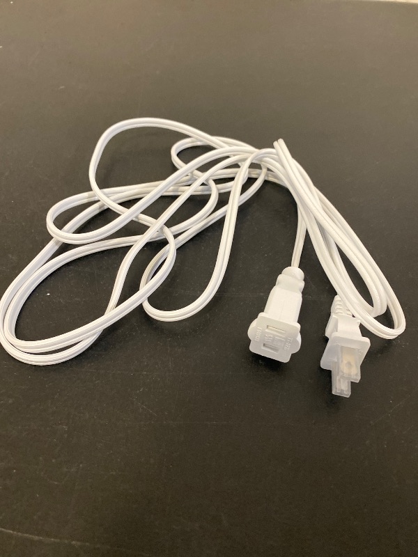 Photo 1 of 10FT 2 Prong Indoor Extension Cord,Thin White Extension Cords Male/Female Power Cable for Home Office Outdoor, 18/2 ETL Listed 10 FT Extension Cord