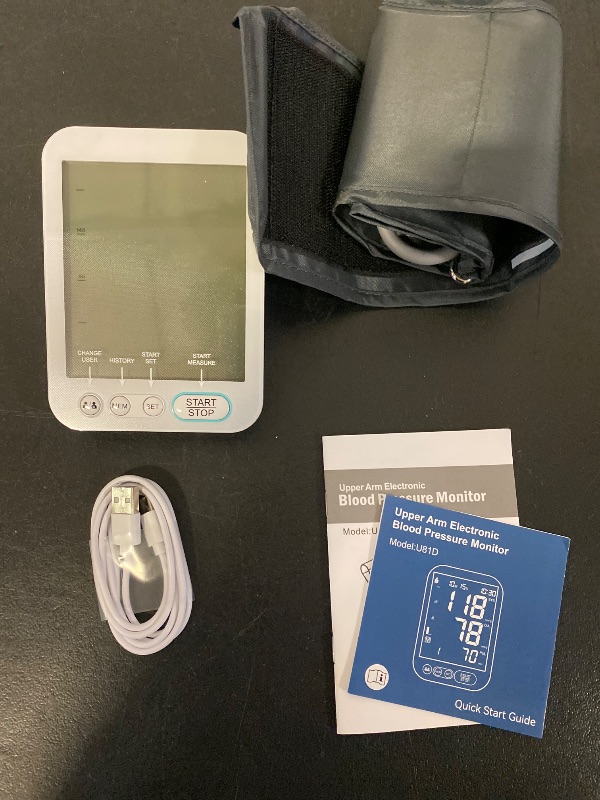 Photo 1 of Blood Pressure Monitor Upper Arm BP Machine for Home Use Accurate Large Adjustable 8.7"-16.5" Cuff LCD Backlit Display with Carrying Bag, White