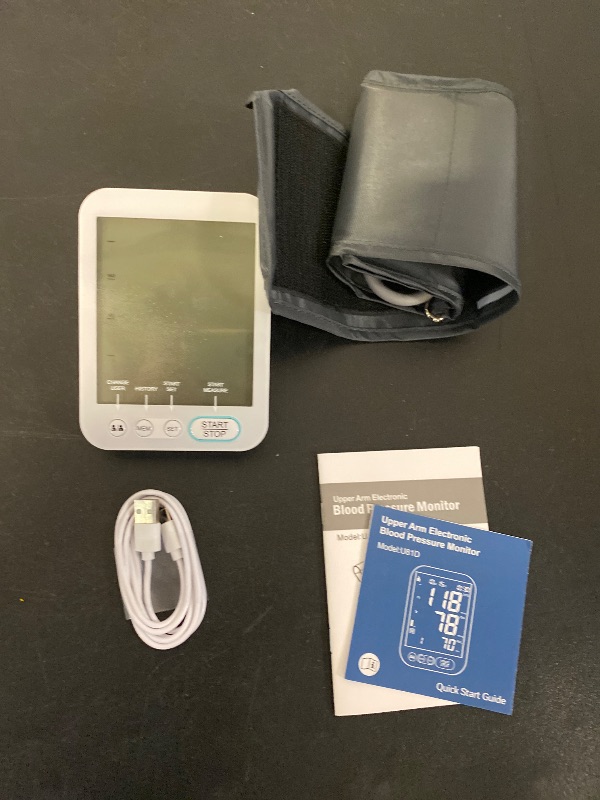 Photo 1 of Blood Pressure Monitor Upper Arm BP Machine for Home Use Accurate Large Adjustable 8.7"-16.5" Cuff LCD Backlit Display with Carrying Bag, White