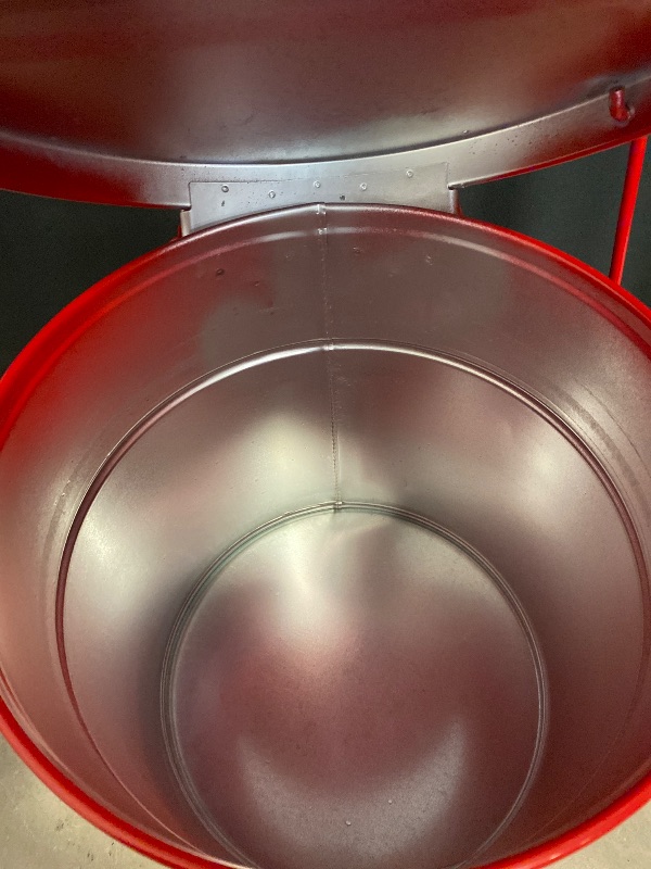 View 3 of Justrite 6 Gallon, Oily Waste Can, Hands-Free Self-Closing Cover, SoundGard™, Red - 09108