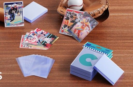 Photo 1 of 100 ct Clear Card Sleeves for Trading Cards, Soft Baseball Sports Card Sleeves, Soft Plastic Protector Fit for MTG Game Standard Cards