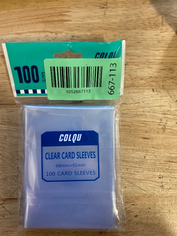 Photo 1 of 100 ct Clear Card Sleeves for Trading Cards, Soft Baseball Sports Card Sleeves, Soft Plastic Protector Fit for MTG Game Standard Cards