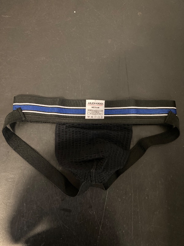Photo 1 of M Men's Athletic Thongs Jockstrap for Support, Breathable and Sexy Underwear with Wide Waistband Blue/Black