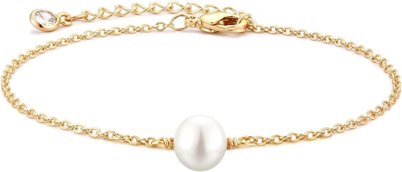 Photo 1 of Bracelet for Women 14K Gold Plated Dainty Chain Simple Jewelry Cute Handmade Minimalist for Her