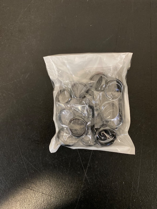 Photo 1 of 32 Pieces Genuine Hematite Rings Set Negative Energy Ring Non Magnetic Hematite Stone Jewelry 6t Curved Surface 6 Plane 6t Faceted Size 6-13 Cute Cool Jewelry
