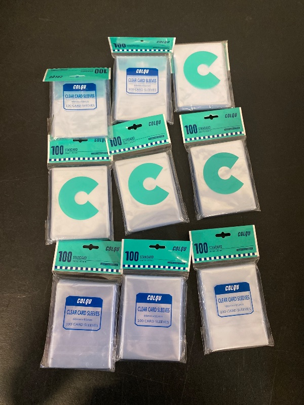 Photo 1 of 1000ct Clear Card Sleeves for Trading Cards, Soft Baseball Sports Card Sleeves, Soft Plastic Protector Fit for MTG Game Standard Cards | Missing one 100 Pack