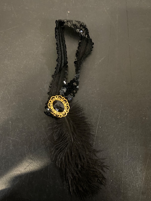 Photo 1 of 1920s Flapper Feather Headpiece Flapper Headband Roaring 20s Headpiece 1920s accessories for women