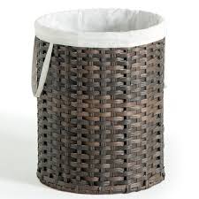 Photo 1 of Handwoven Rattan Laundry Hamper, 26.5 Gal (100L) Foldable Clothes Basket With Removable Bag & Handles(Brown)