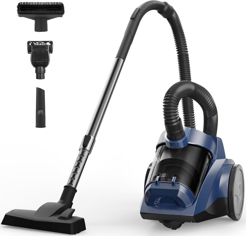 View 1 of Canister Vacuum Cleaner 45KPa Power Bagless Canister Vacuums for Home with 5 Tools 4.5QT Dust Cup Double HEPA Filter Lightweight Multi-Surface Vacuum Cleaners for Carpet Hard Floor Pet Hair