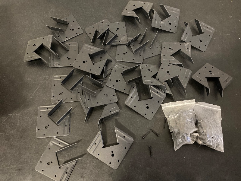 Photo 1 of 24 Pcs Heavy Duty Black Hurricane Ties for Rafter, 13 Gauge(Thick 2.2mm) Hurricane Straps, Black Powder Coating Joist Hangers Fit 2x4,2x6 Rafter Ties for Roofing Trusses Wood Timber Brackets