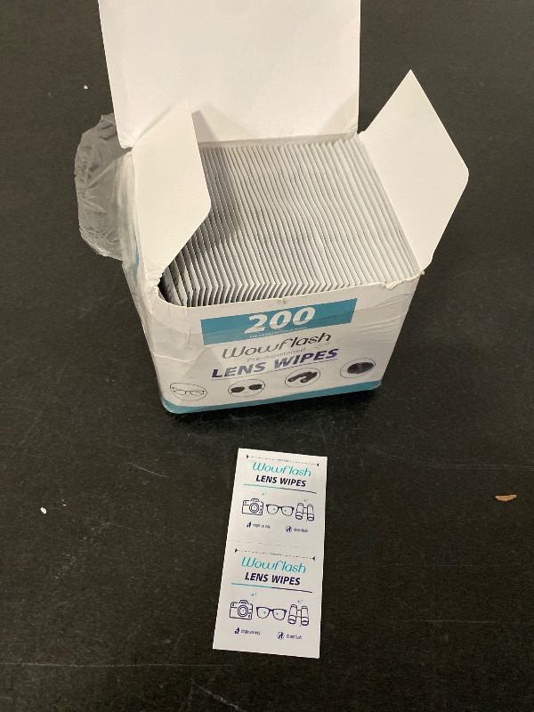 Photo 1 of 200 Count Lens Wipes for Eyeglasses, Eyeglass Lens Cleaning Wipes Pre-moistened Individually Wrapped Sracth-Free Streak-Free Eye Glasses Cleaner Wipes for Sunglass, Camera Lens, Goggles