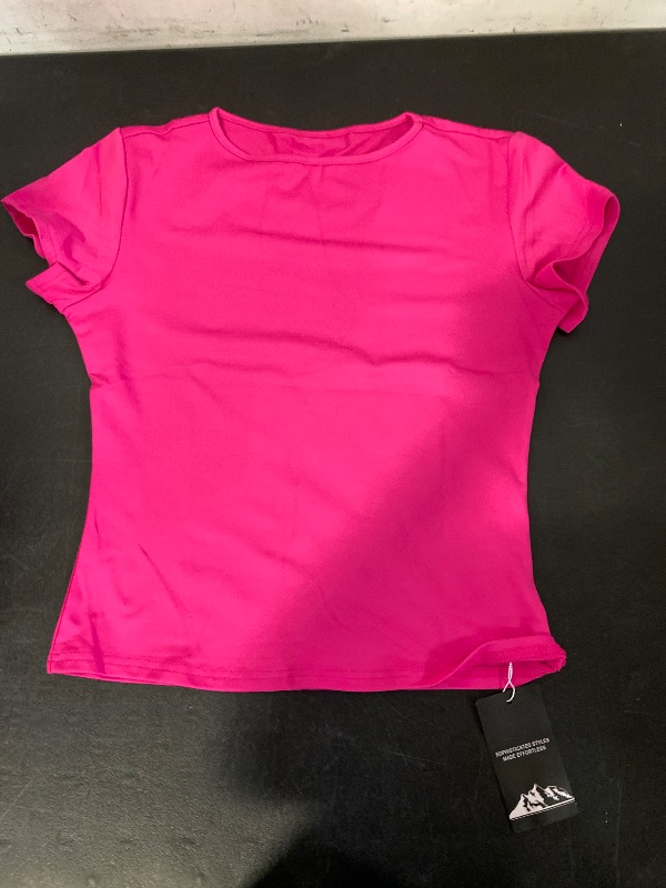 Photo 1 of M Crop Workout Tops for Women Pack Summer Short Sleeve Gym Athletic Compression Shirts Cute Tight Basic Tops Tee
