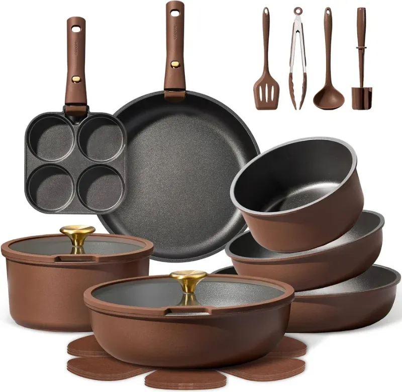 Photo 1 of Carote 21pc Premium Nonstick Detachable Cookware Set with Lids and Tools