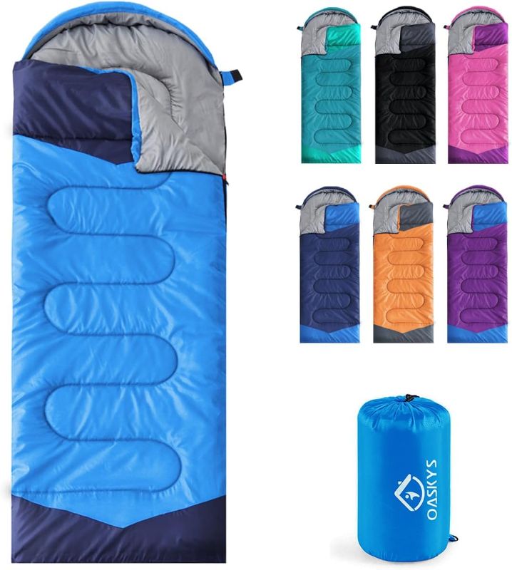 Photo 1 of Camping Sleeping Bag - 3 Season Warm & Cool Weather - Summer Spring Fall Lightweight Waterproof for Adults Kids - Camping Gear Equipment, Traveling, and Outdoors
