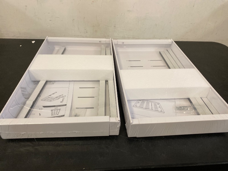 Photo 1 of 2 Pack Expandable Cabinet Organizer - Quiet Sliding Pull Out Shelves 12.6"-20.5" for Kitchen (White)