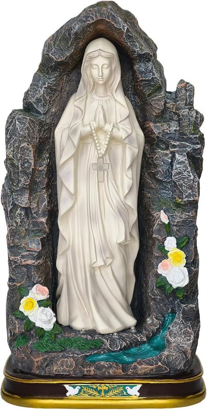 Photo 1 of 18" Catholic Virgin Mary Statue - Praying Blessed Mother Mary Statue for Altar Devout Home Yard Patio Lawn Hallway Decor,Outdoor Catholic Resin Sculpture Decoration, Religious Gifts to Mom