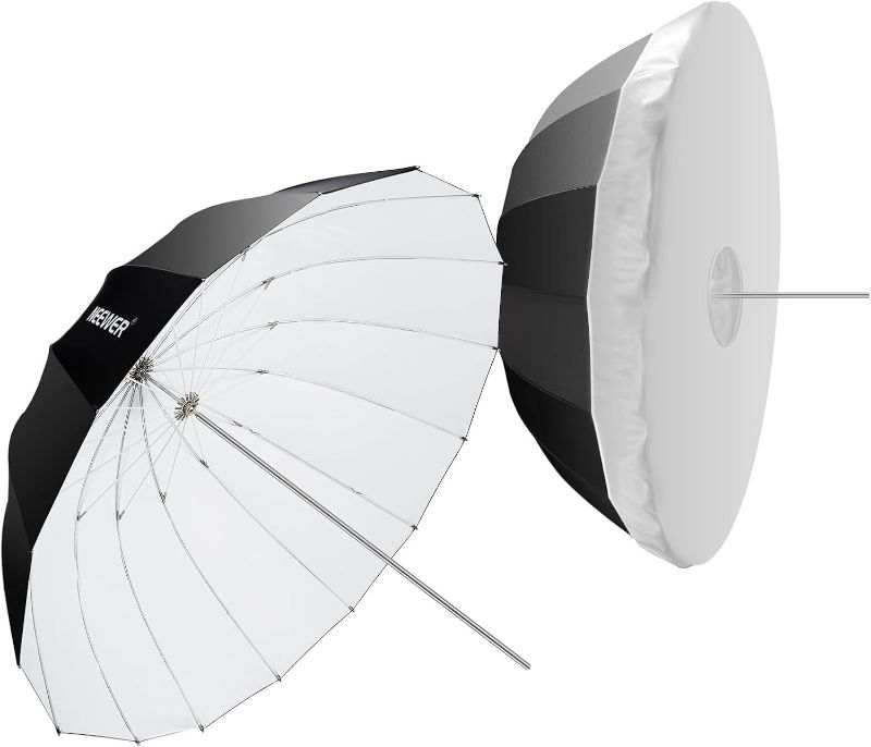 Photo 1 of 71"/180cm Parabolic Reflective Umbrella Photography with White Inner, Soft Lighting with Diffuser Cover, Bag, Quick Fold for Camera Photo Studio Video Light Shooting Monolight Flash