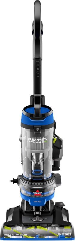 Photo 1 of Bissell CleanView Swivel Rewind Vacuum with Automatic Cord Rewind, TurboEraser Upholstery Tool, Triple Action Brush Roll, Swivel Steering, Extension Wand, Easy-Empty Dirt Tank, Multi-Cyclonic Suction