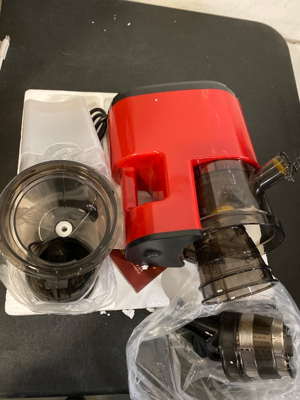 Photo 1 of Cold Press Juicer, 300W Slow Masticating Juicer Machines, Cold Pressed Juicer Machines Large Feed Chute Fit Whole Fruits & Vegetables, Reverse Function, Easy to Clean with Brush