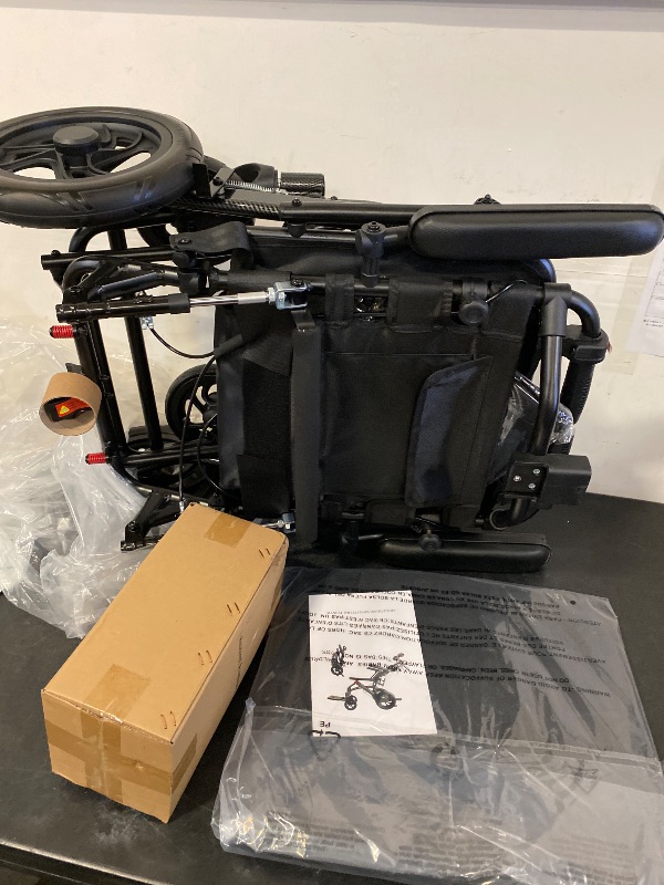 Photo 1 of Super Lightweight Reclining Travel Wheelchair, Folding Transit Transport Wheelchairs for Adults and Seniors Support 220lbs, Lightweight Aluminum Wheelchair for Elderly