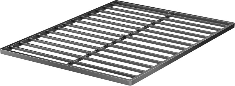 Photo 1 of 2 Inch Queen Metal Box Spring with Round Corners - 3000 lbs Capacity, Low Profile Bed Slat Replacement Bunkie Board with Steel Slats, Noise-Free, Easy Assemble, Black