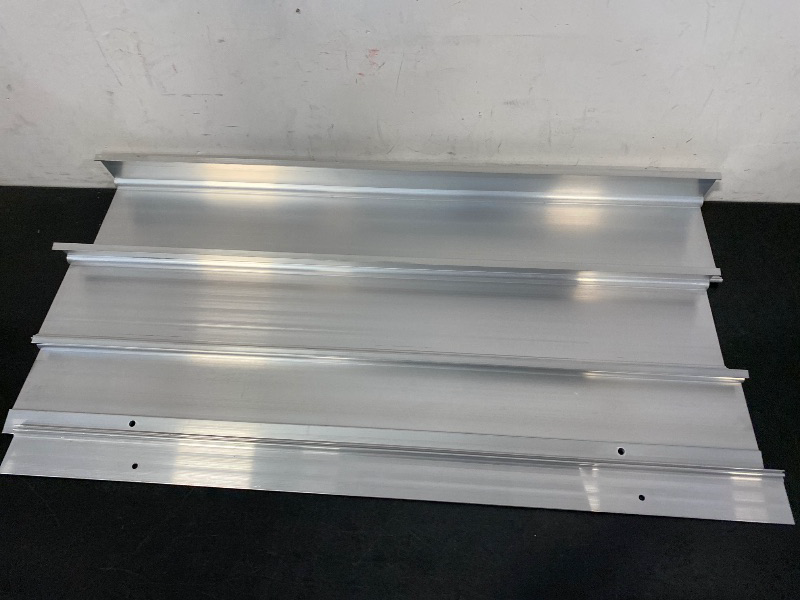 Photo 1 of Door Threshold Ramp 3" Rise Door Ramp Aluminum Entry Ramp or Doorways Rated 800 lbs Load Capacity forWheelchair Scooters Power Chairs Walkers Metallic