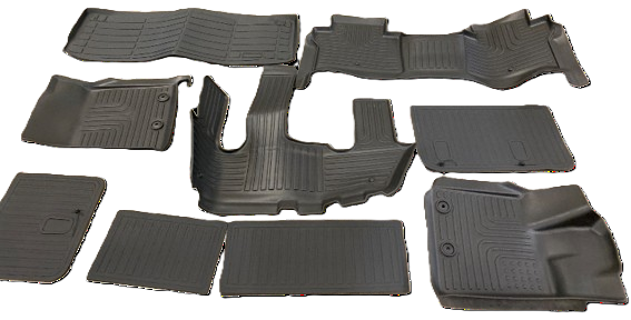 Photo 1 of Floor Mats for Nissan Armada 2025 Waterproof TPE Material Custom Fit Liners All W pather 23 Rows Floor Mats & Trunk Mat Black