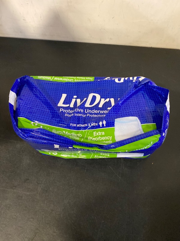 Photo 1 of LivDry Adult Diapers for Women and Men, Leak Guard Incontinence Underwear, Extra Absorbing (Medium, 19-Pack)