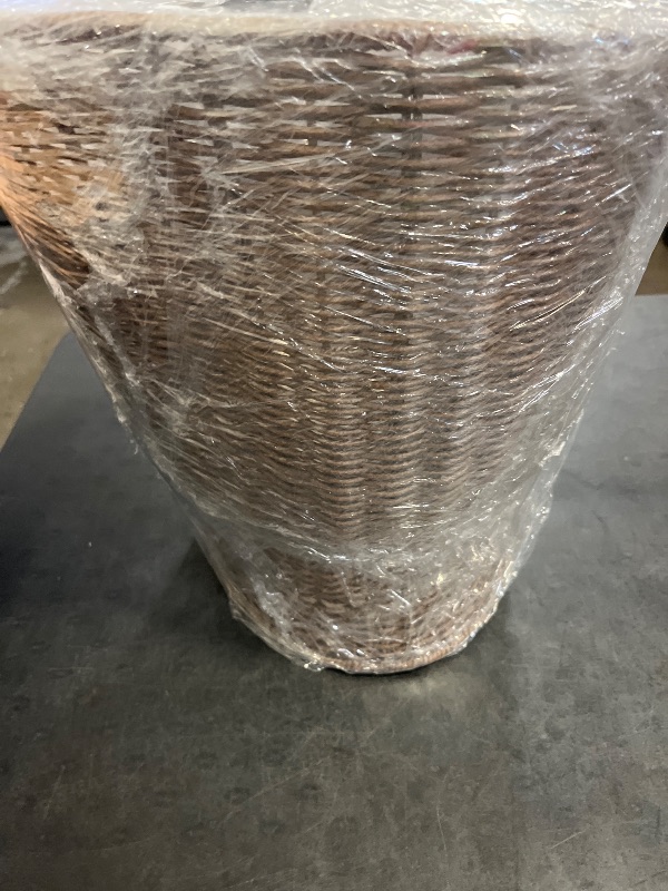 Photo 1 of 12 Inch Handwoven Boho Wicker Basket,Woven Decorative Storage Basket and Planter for Porch Patio Backyard Home Garden