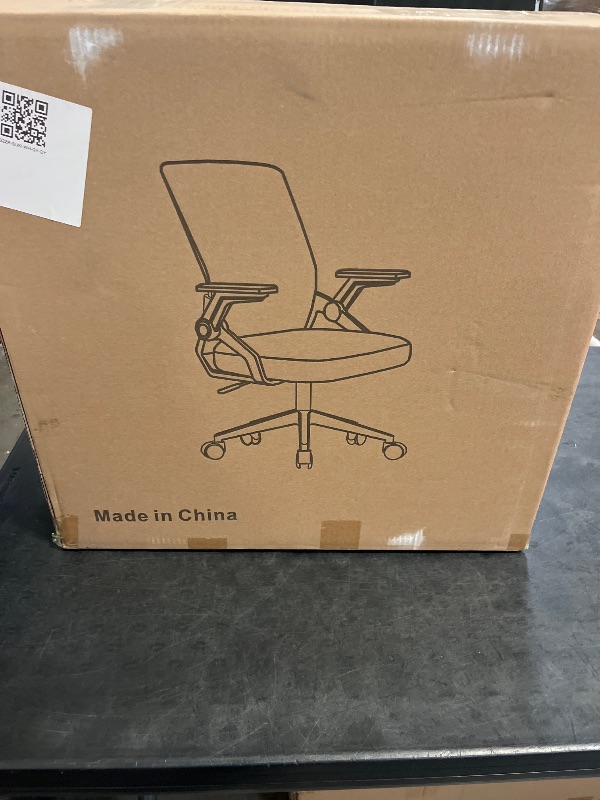 View 4 of GTPLAYER Ergonomic Office Chair with Flip-up Armrests Executive Computer Chair for Home Office, Breathable Mesh & Comfy Lumbar Support, grey