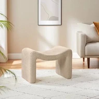 Photo 1 of VANOMi Large Footstool Ottoman, Multi-Functional Modern Foot Stool, Sofa Footrest Extra Seating for Living Room, Entryway, Hallways and Bedrooms, Large, Curry