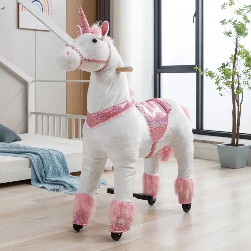 Photo 1 of Ride On Unicorn Toy for Kids and Adult, Ride On Unicorn Mechanical Plush Animal, No Battery Or Electricity